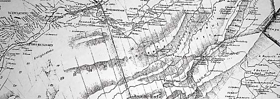 A map dating from 1858 showing the settlements on and around the ridge.
