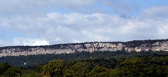 Approaching the Shawangunk Ridge's long white cliffs.