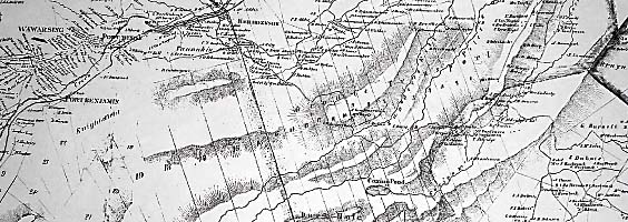 A map dating from 1858 showing the settlements on and around the ridge.
